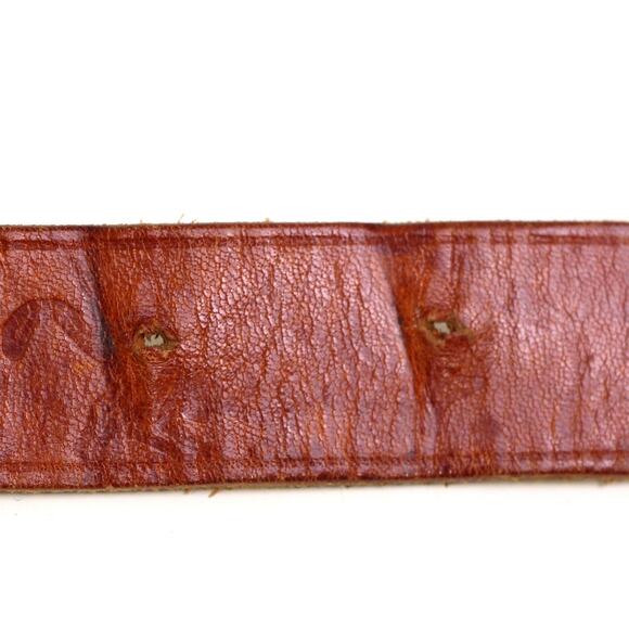 TOOLED TAN BROWN GENUINE LEATHER 7/8"Wd DRESS CASUAL WOMEN'S BELT Size S (R8 - Picture 11 of 14